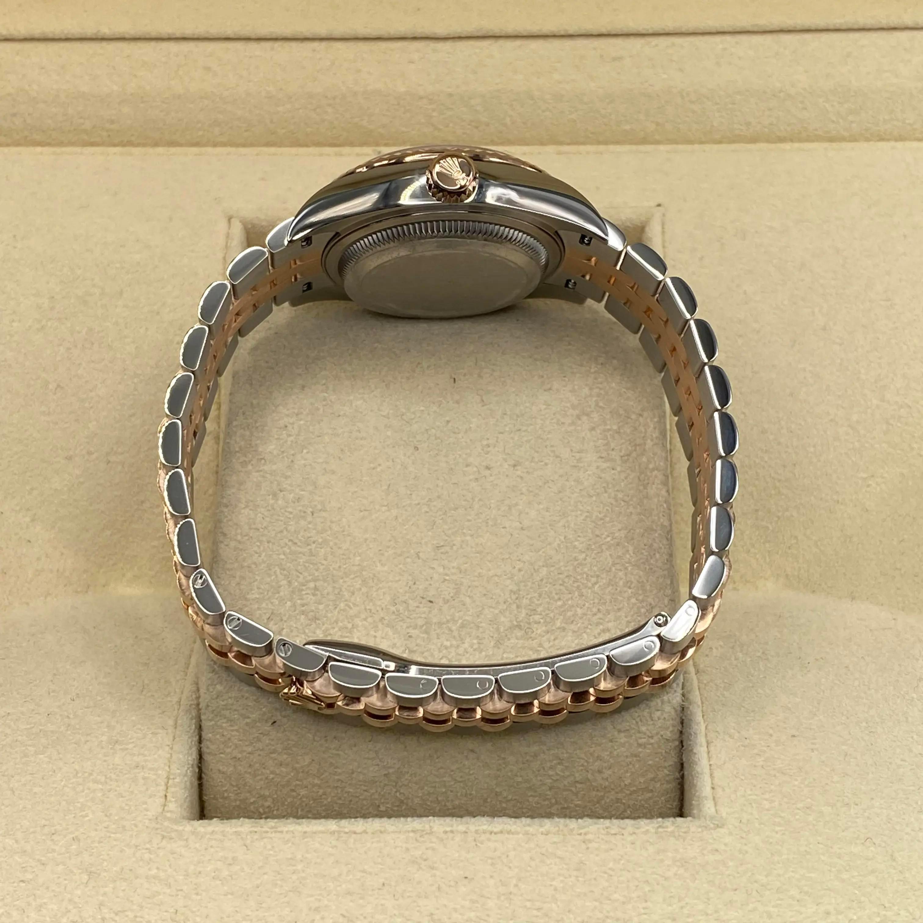 Rolex Datejust 28mm Oro Rosa Acciaio Cioccolato Diamante Quadrante Stella Orologio 279171 in vendita 2