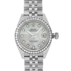 Rolex Datejust Steel MOP Diamond Dial Automatic Ladies Watch 279384RBR