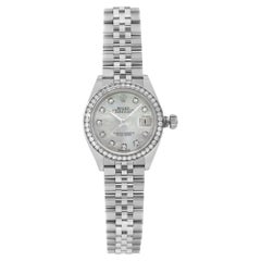 Rolex Montre Datejust automatique en acier avec cadran en diamants et cadran MOP pour femmes 279384RBR