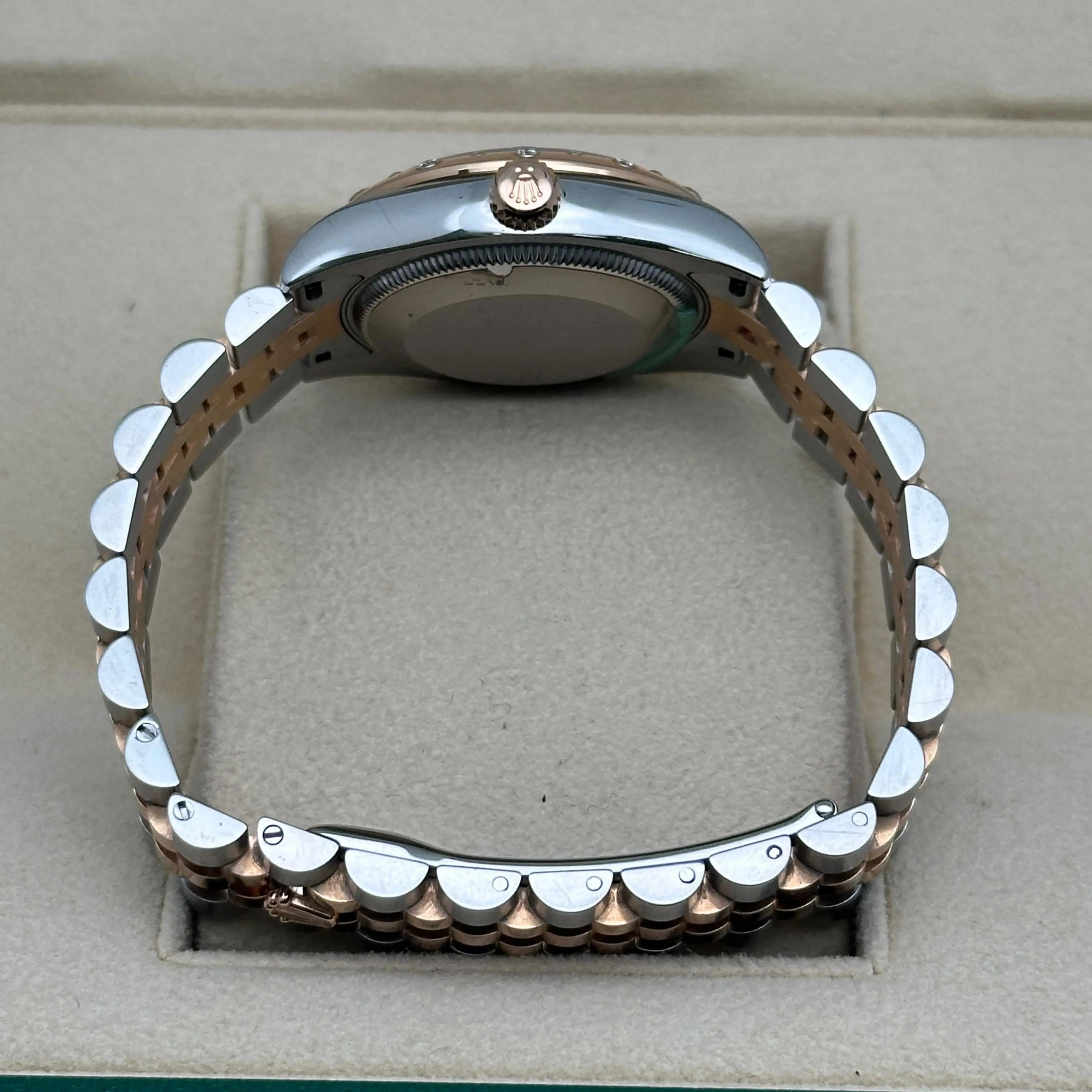 Rolex Datejust 31 178341 18K Rose Gold Steel Diamond Chocolate Watch Box Papers en vente 4