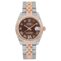 Rolex Datejust 31 18K Roségold Stahl-Diamant- Schokoladenuhr 178341