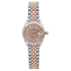 Rolex Datejust 31 Reloj de señora de oro rosa de 18 quilates con esfera de diamantes rosa 278271