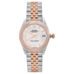 Rolex Montre Datejust 31 en or rose 18 carats avec cadran romain blanc et acier 278271 pour femmes