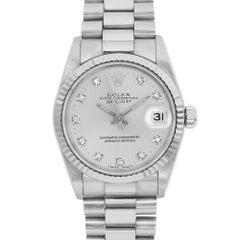 Rolex Datejust 31 Reloj de señora de oro blanco de 18 quilates con diamantes y esfera plateada 68279G