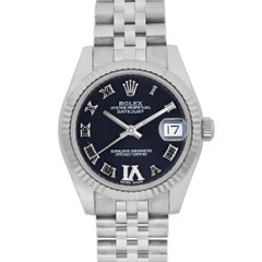 Rolex Datejust 31 18K White Gold Steel Purple Diamond Dial Watch 178274