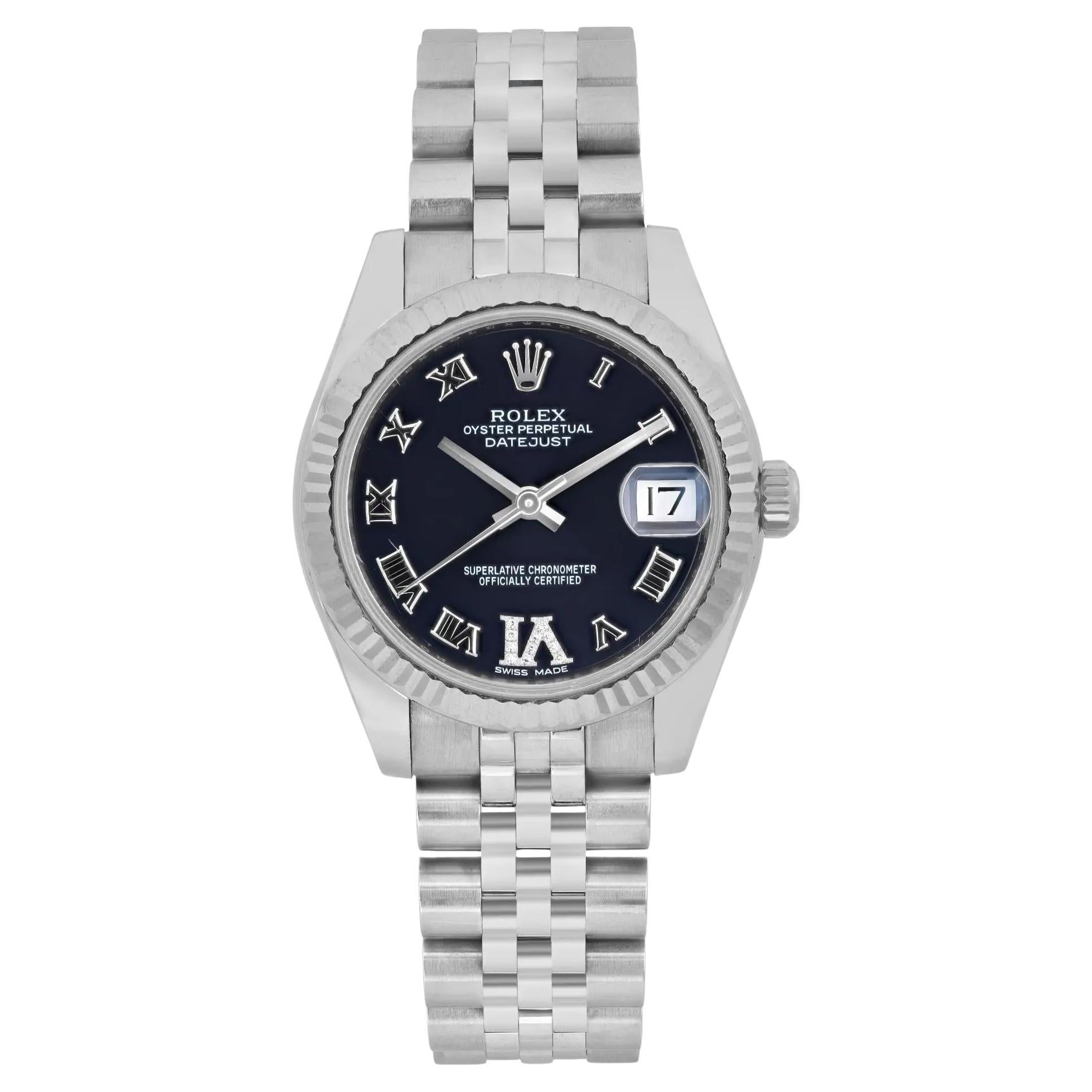 Reloj Rolex Datejust 31 de oro blanco de 18 quilates con esfera de diamantes violetas 178274