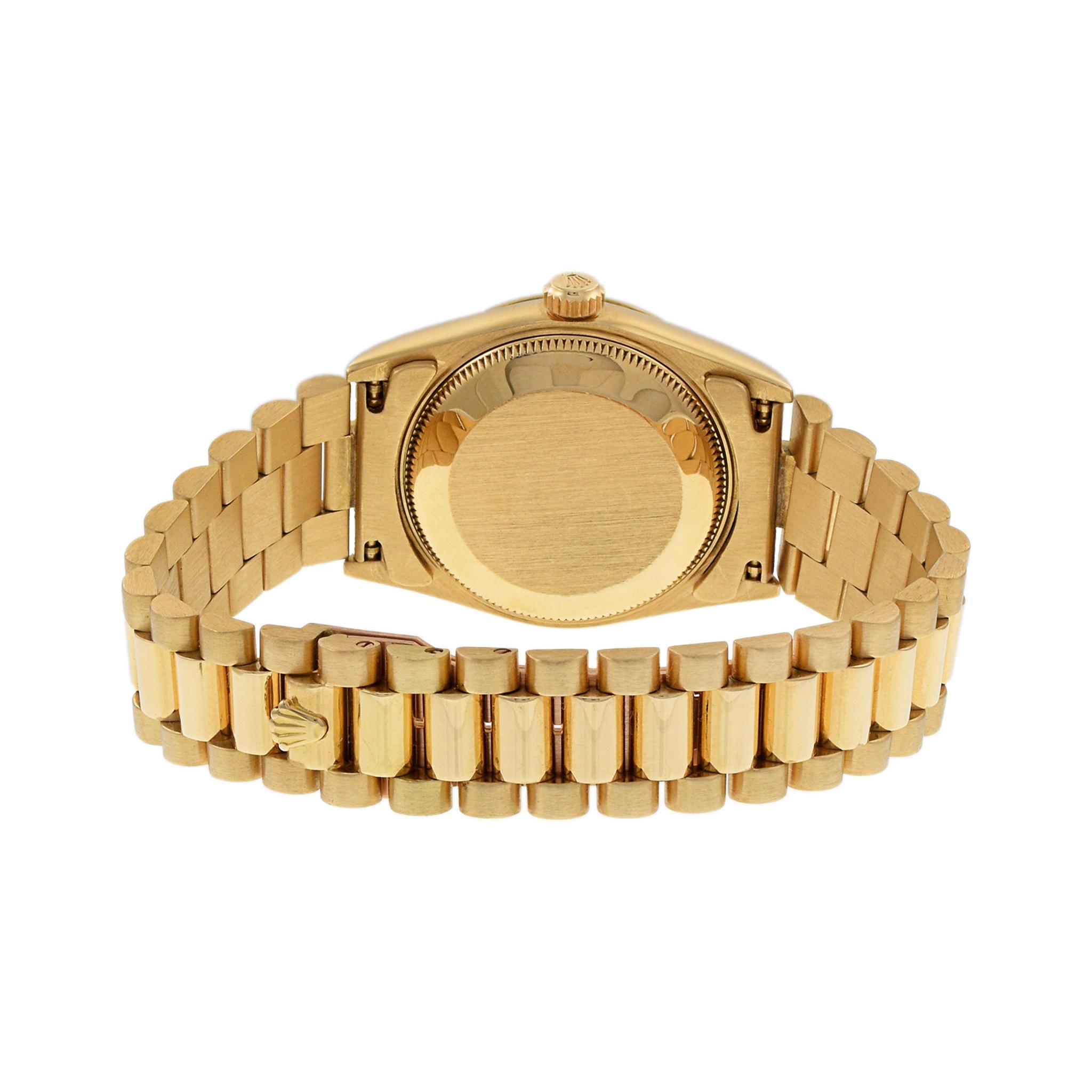 Rolex Datejust 31 18K Gelbgold mit Diamanten für Damen oder Herren