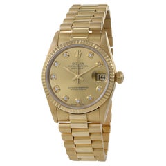 Retro Rolex Datejust 31 18K Yellow Gold with Diamonds