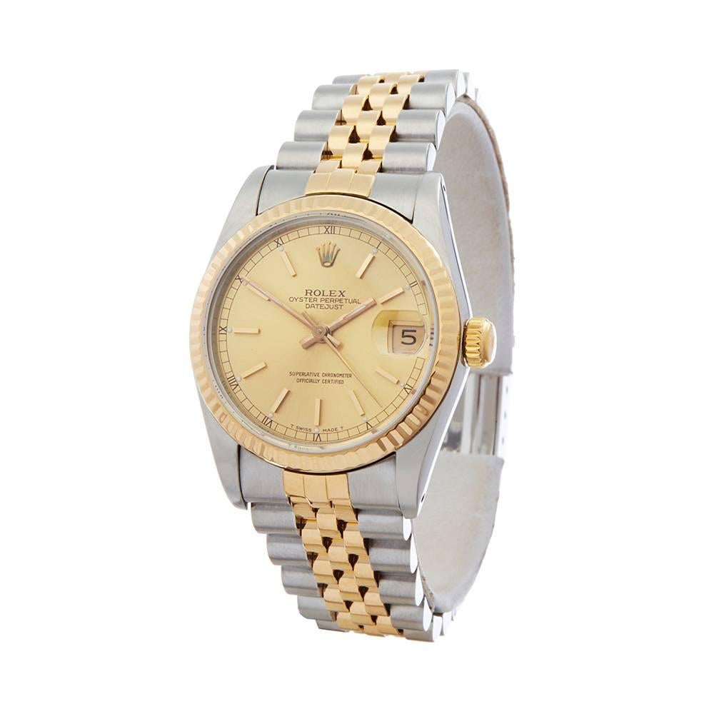 Ref: W5065
Manufacturer: Rolex
Model: Datejust
Model Ref: 68273
Age: 
Gender: Ladies
Complete With: Xupes Presenation Pouch
Dial: Champagne Baton
Glass: Sapphire Crystal
Movement: Automatic
Water Resistance: To Manufacturers Specifications
Case: