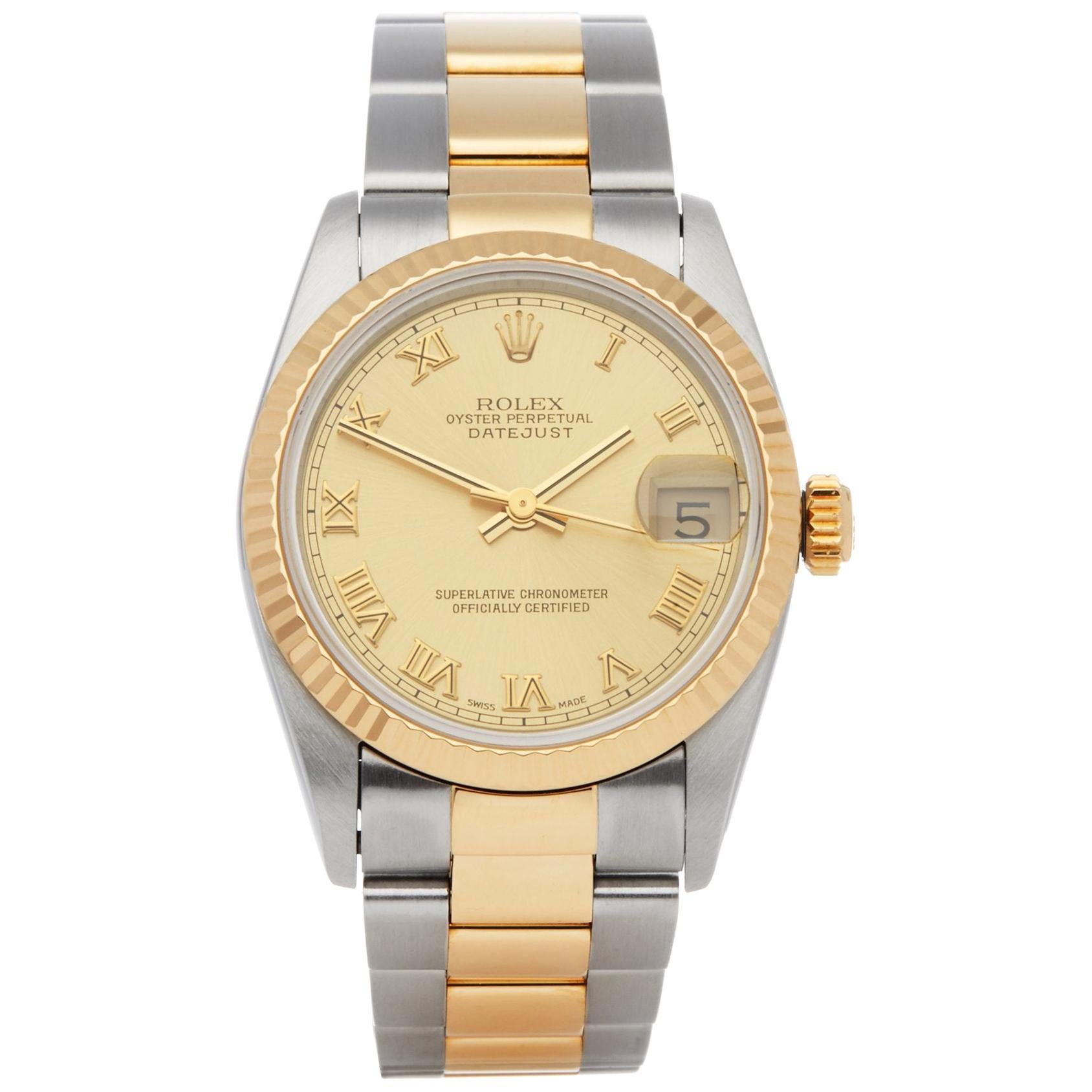 Rolex Datejust 31 68273 Ladies Stainless Steel and Yellow Gold Watch