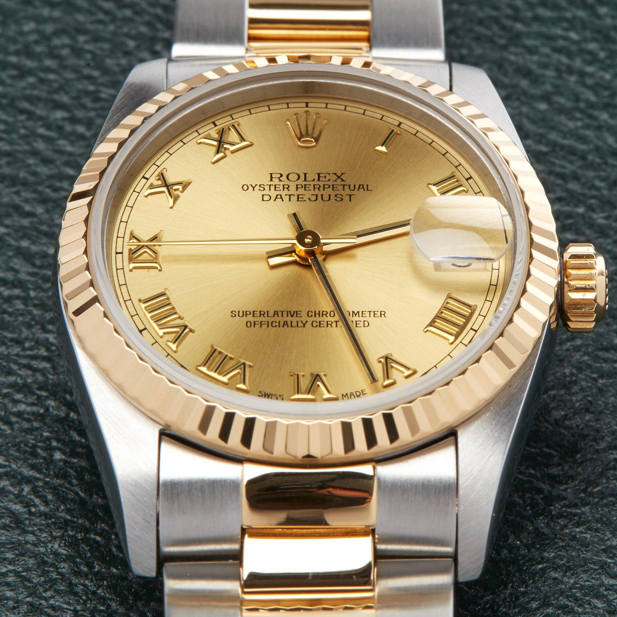 Rolex Datejust 31 68273 Ladies Stainless Steel and Yellow Gold Watch In Excellent Condition In Bishops Stortford, Hertfordshire