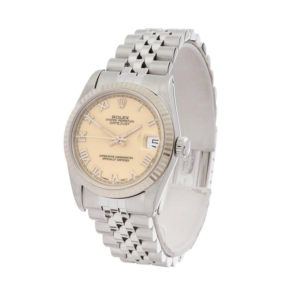 Ref: W5044
Manufacturer: Rolex
Model: Datejust
Model Ref: 68274
Age: 
Gender: Ladies
Complete With: Xupes Presenation Pouch
Dial: Cream Roman
Glass: Sapphire Crystal
Movement: Automatic
Water Resistance: To Manufacturers Specifications
Case: