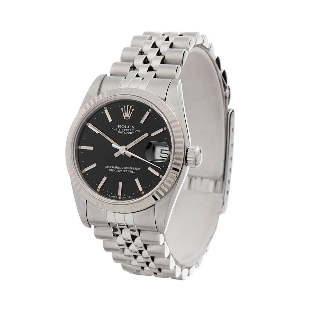 Ref: W5043
Manufacturer: Rolex
Model: Datejust
Model Ref: 68274
Age: 
Gender: Ladies
Complete With: Xupes Presenation Pouch
Dial: Black Baton
Glass: Sapphire Crystal
Movement: Automatic
Water Resistance: To Manufacturers Specifications
Case: