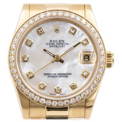 Rolex Datejust 31 68278, 18 Karat Gold and Diamond Ladies Watch, circa 1988