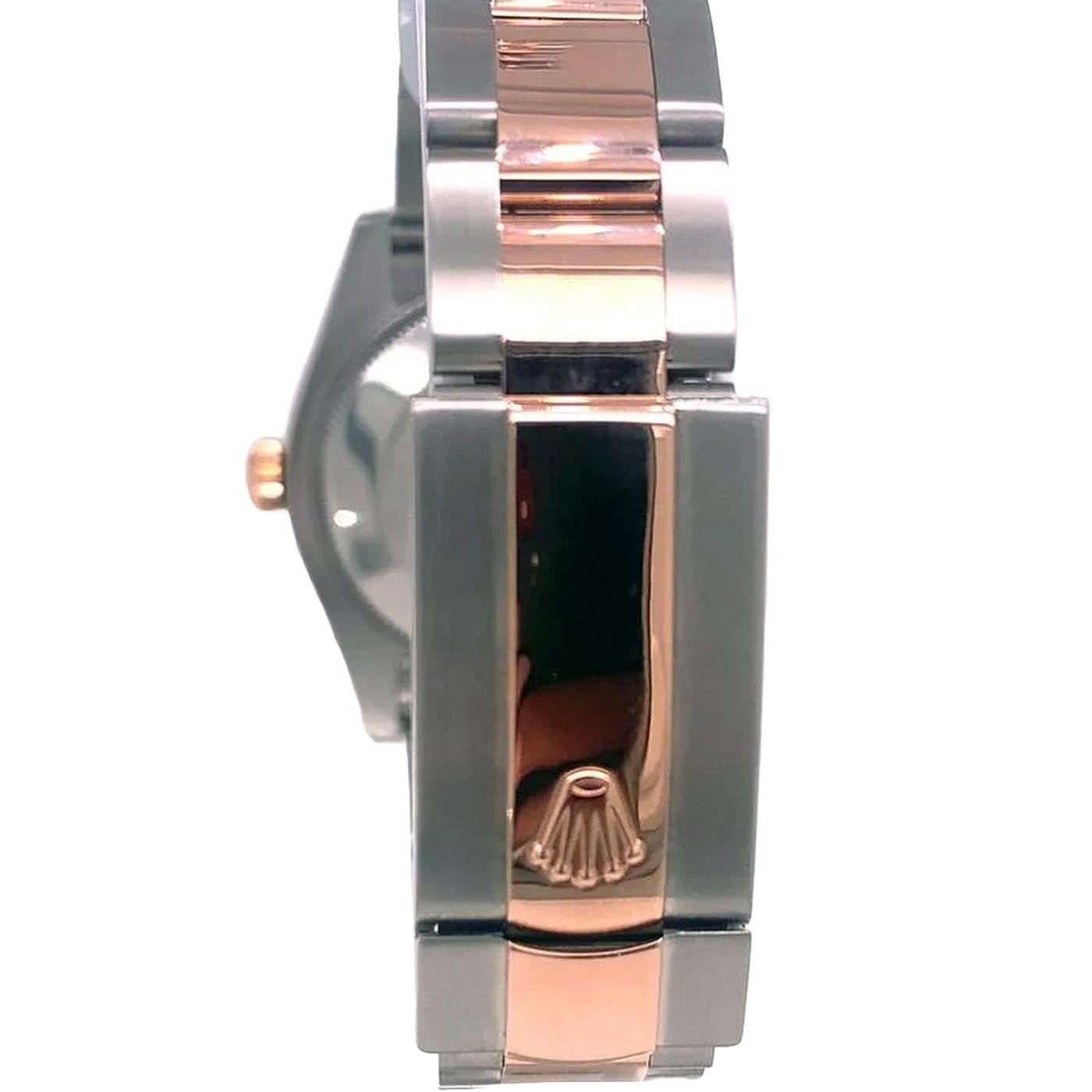 Rolex Datejust 31 Chocolate VI Diamond Dial Fluted Bezel Rose Gold Watch 178271 For Sale 4
