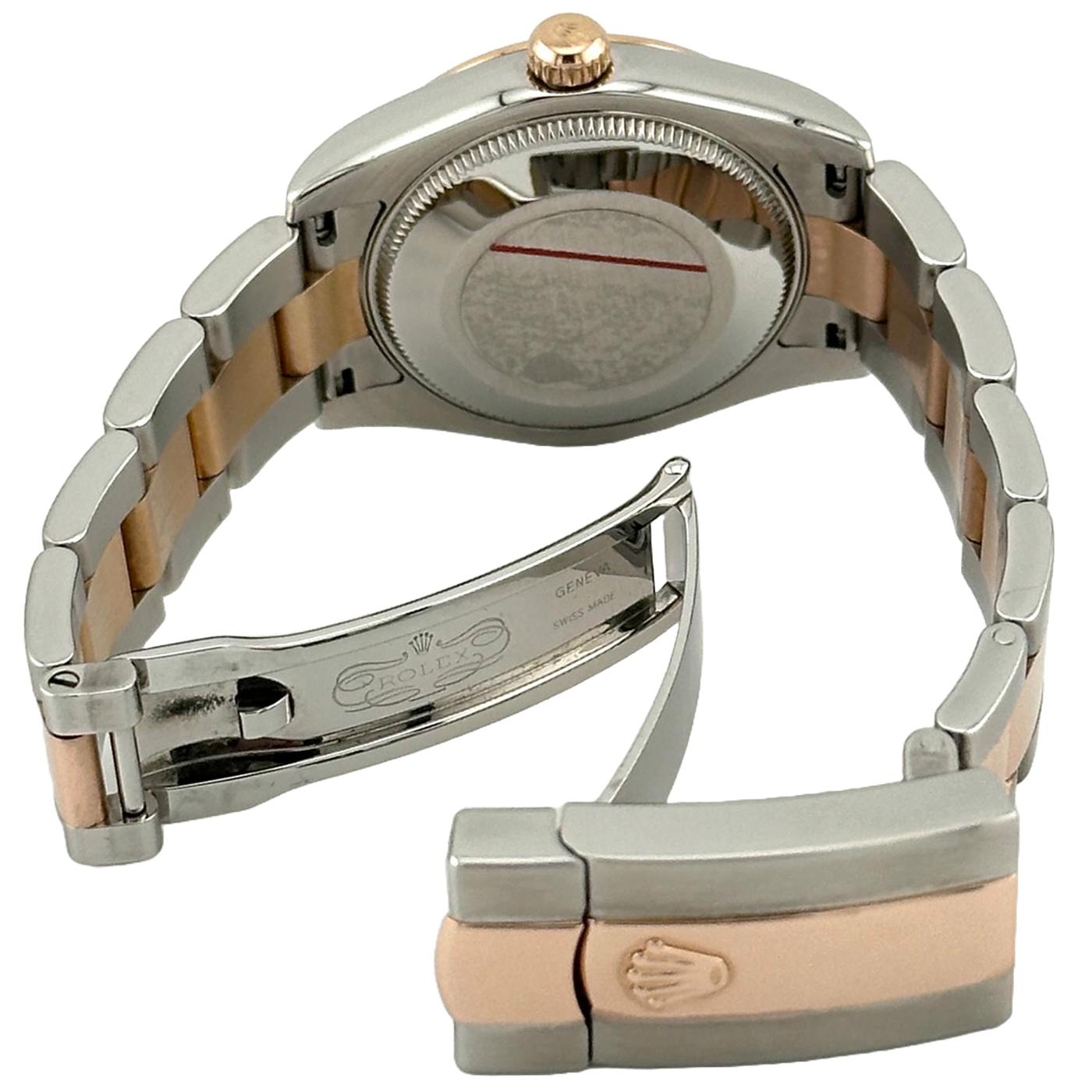 Rolex Datejust 31 Chocolate VI Diamond Dial Fluted Bezel Rose Gold Watch 178271 For Sale 2