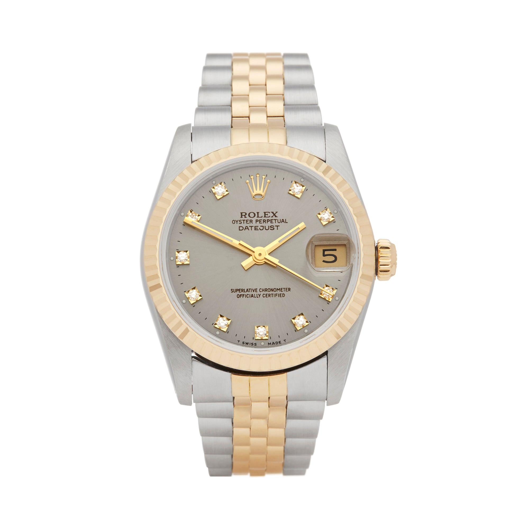 Rolex Datejust 31 Diamond Stainless Steel and Yellow Gold 68273G
