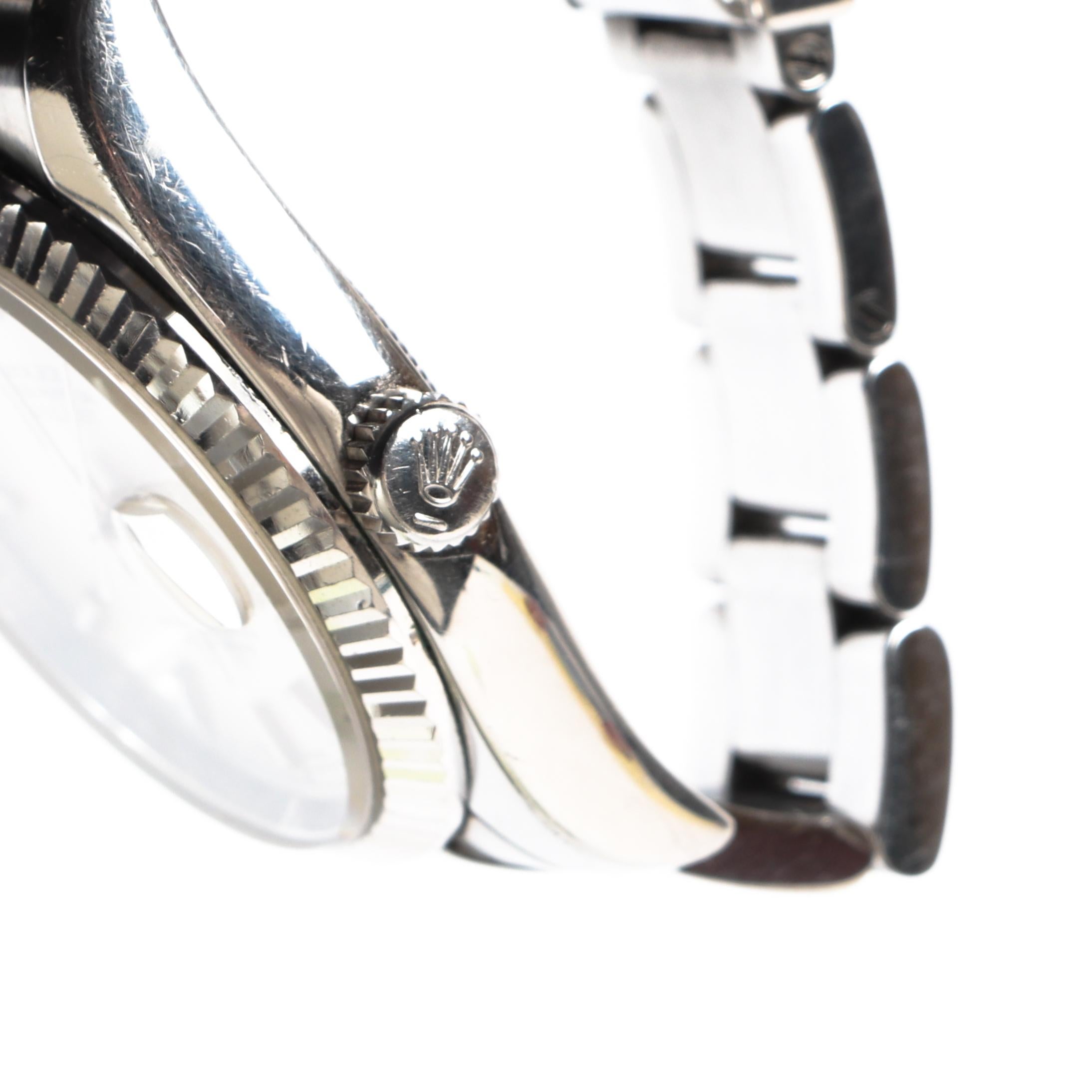 Brilliant Cut Rolex Datejust 31 Diamond Steel Watch For Sale
