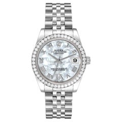 Rolex Datejust 31 Or Acier Nacre VI Cadran Diamant Lunette Montre 178384