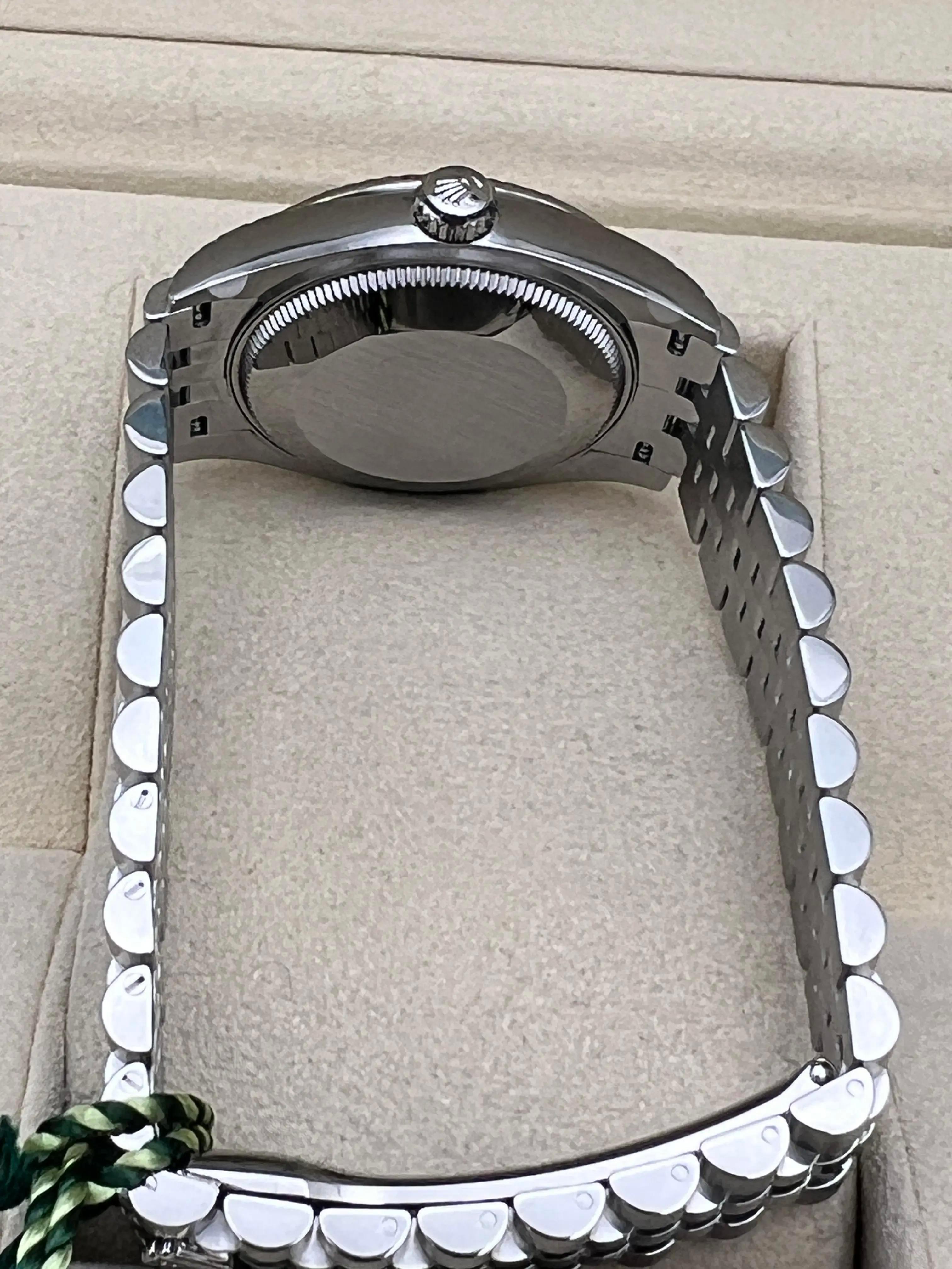 Rolex Datejust 31 Midsize 278274 18K cannelé à motif floral bleu et diamant Jubilee BP en vente 7