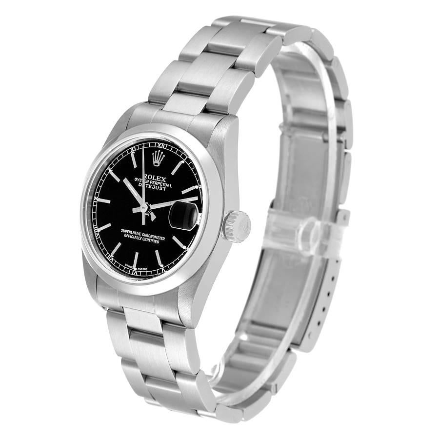 Women's Rolex Datejust 31 Midsize Black Dial Steel Ladies Watch 78240