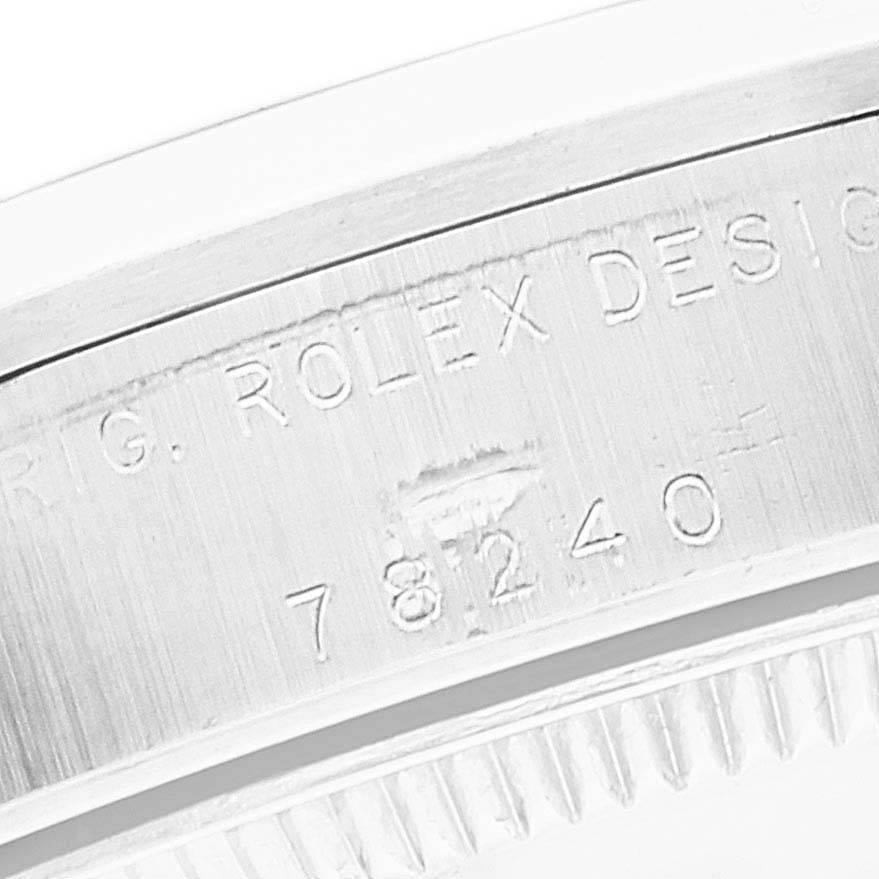 Rolex Datejust 31 Midsize Schwarze Stahl-Damenuhr mit Zifferblatt 78240 im Angebot 3
