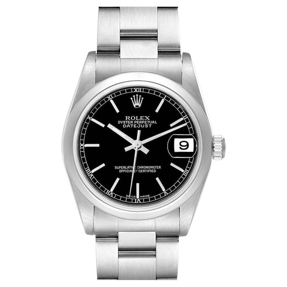 Rolex Datejust 31 Midsize Black Dial Steel Ladies Watch 78240 For Sale