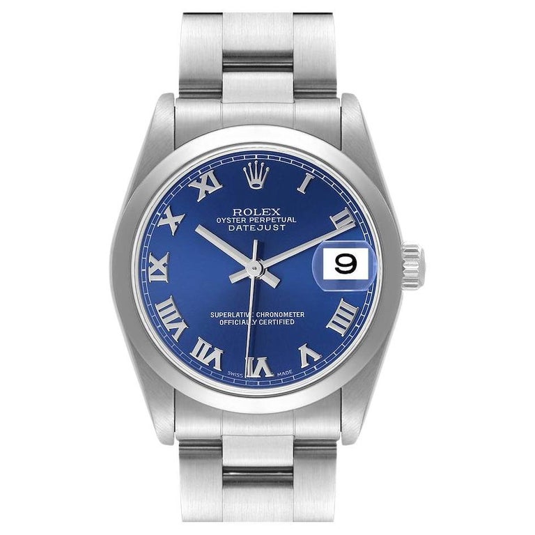 Rolex Datejust 31 Midsize Blue Dial Steel Ladies Watch 78240 Box Papers ...