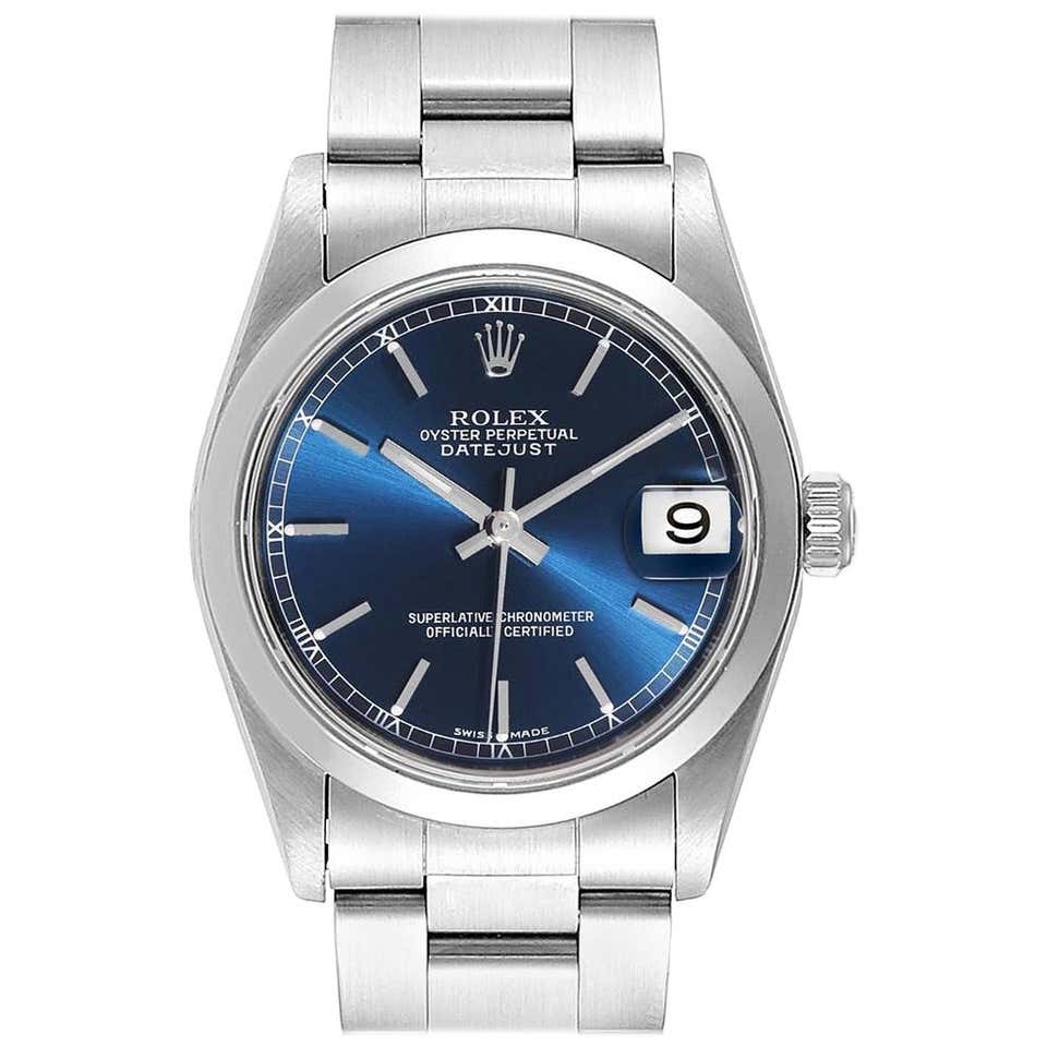 Rolex Datejust 31 Midsize Blue Dial Steel Ladies Watch 78240 For Sale at 1stDibs | rolex oyster