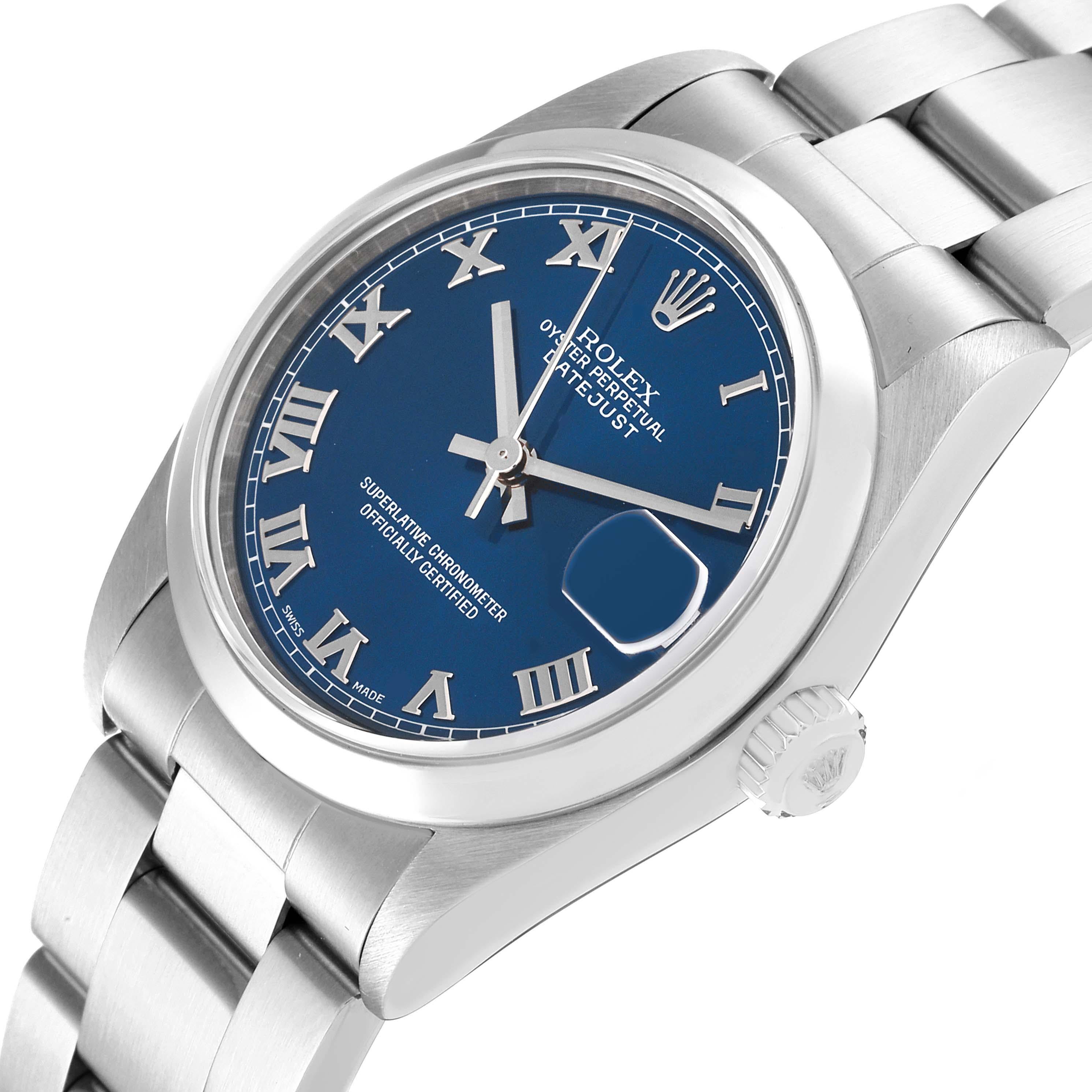 Rolex Datejust 31 Midsize Blue Roman Dial Steel Ladies Watch 78240 4