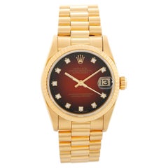 Rolex Datejust 31 Midsize Red Vignette Yellow Gold Watch 78278