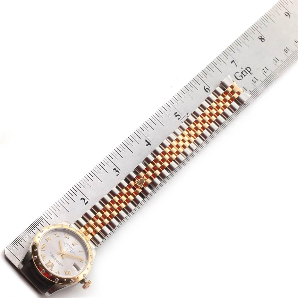Rolex Datejust 31 Midsize Steel 18 Karat Yellow Gold Diamond Watch 178343 For Sale 5