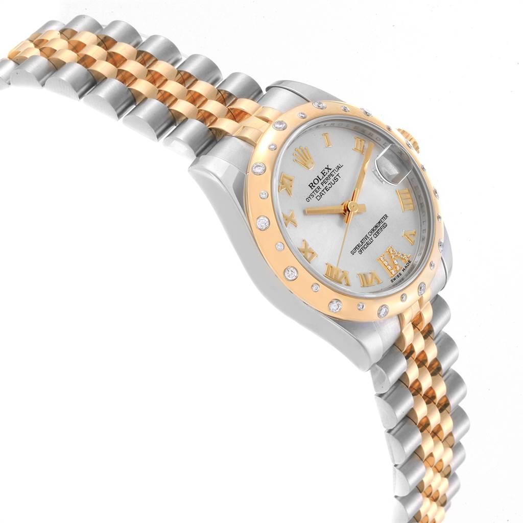 Rolex Datejust 31 Midsize Steel 18 Karat Yellow Gold Diamond Watch 178343 In Excellent Condition For Sale In Atlanta, GA