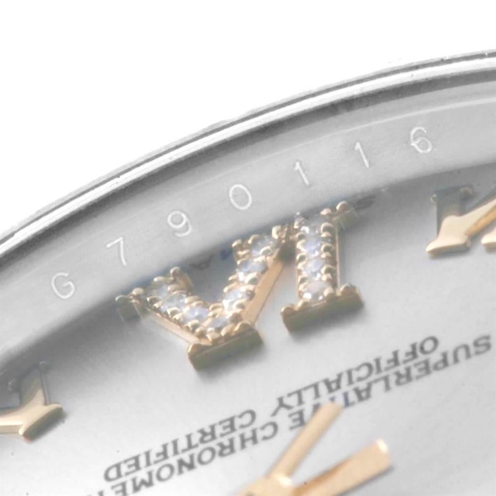 Rolex Datejust 31 Midsize Steel 18 Karat Yellow Gold Diamond Watch 178343 For Sale 2
