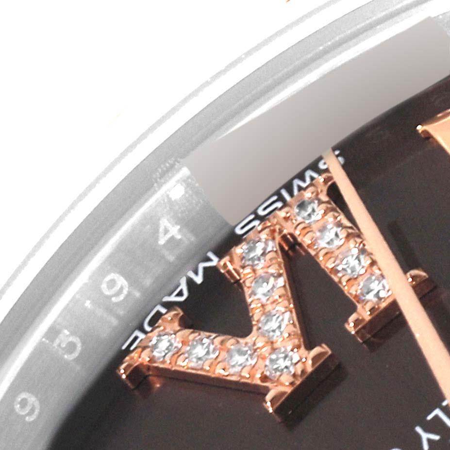 Rolex Datejust 31 Midsize Steel Everose Gold Chocolate Dial Diamond Watch 178341 2