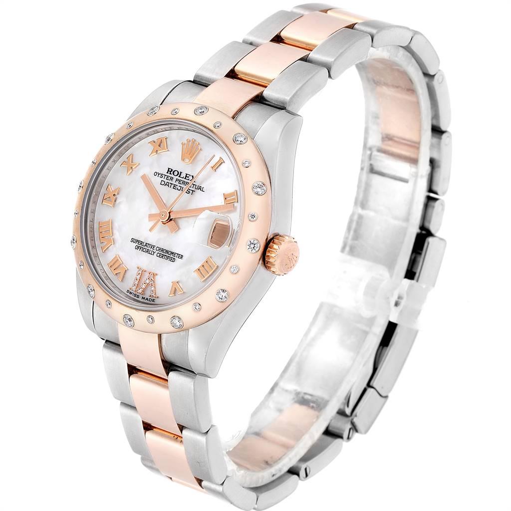 Women's Rolex Datejust 31 Midsize Steel Everose Gold Diamond Ladies Watch 178341