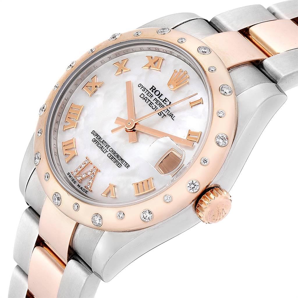 Rolex Datejust 31 Midsize Steel Everose Gold Diamond Ladies Watch 178341 1