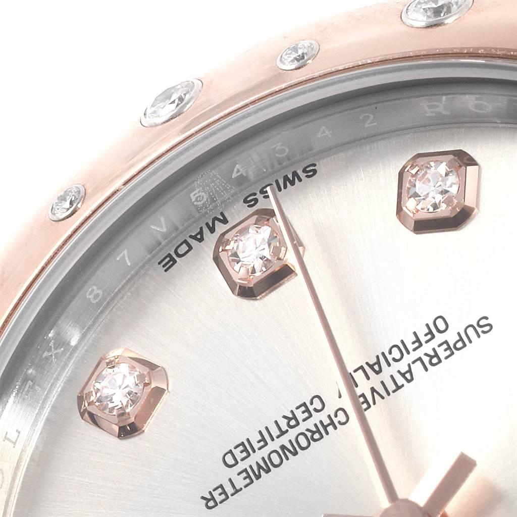 Rolex Datejust 31 Midsize Steel Everose Gold Diamond Ladies Watch 178341 In Excellent Condition In Atlanta, GA