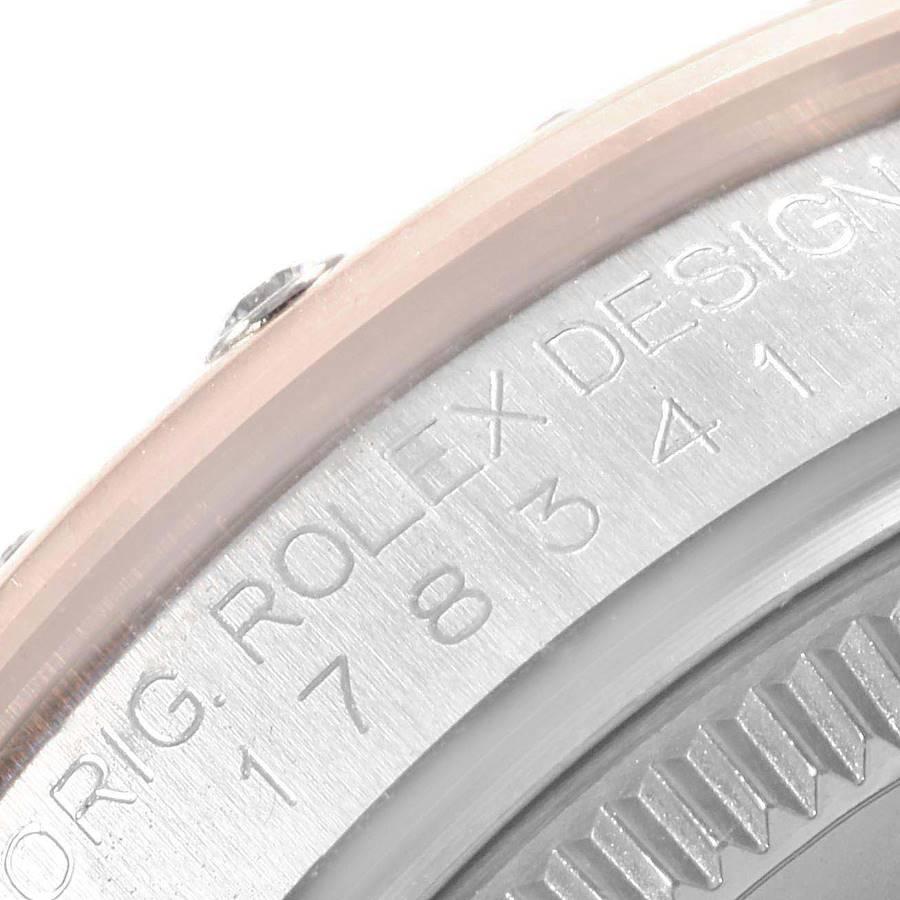 Rolex Datejust 31 Midsize Steel Everose Gold Diamond Watch 178341 Box Card 3