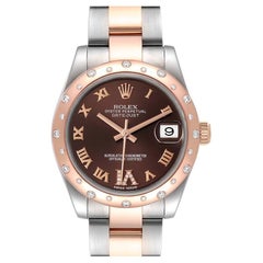 Rolex Datejust 31 Midsize Steel Everose Gold Diamond Watch 178341 Box Card