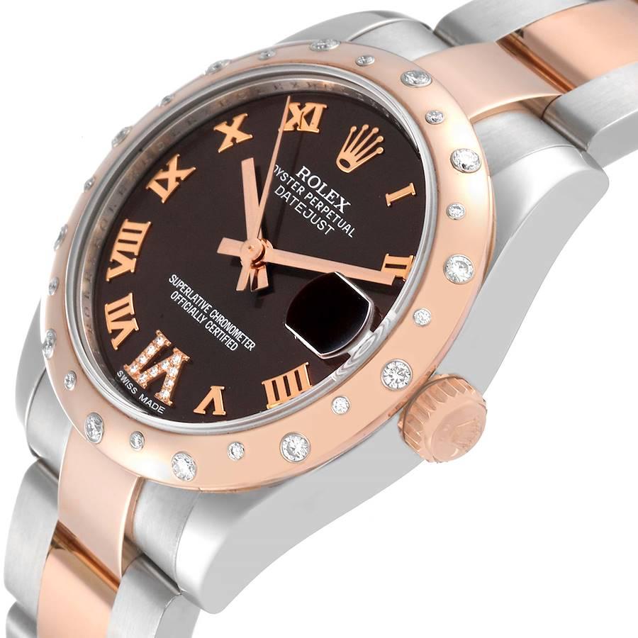 Rolex Datejust Midsize Steel Everose Gold Diamond Watch 178341 1