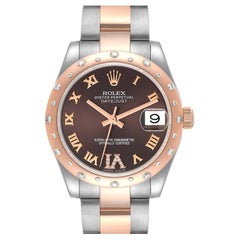 Rolex Datejust Midsize Steel Everose Gold Diamond Watch 178341