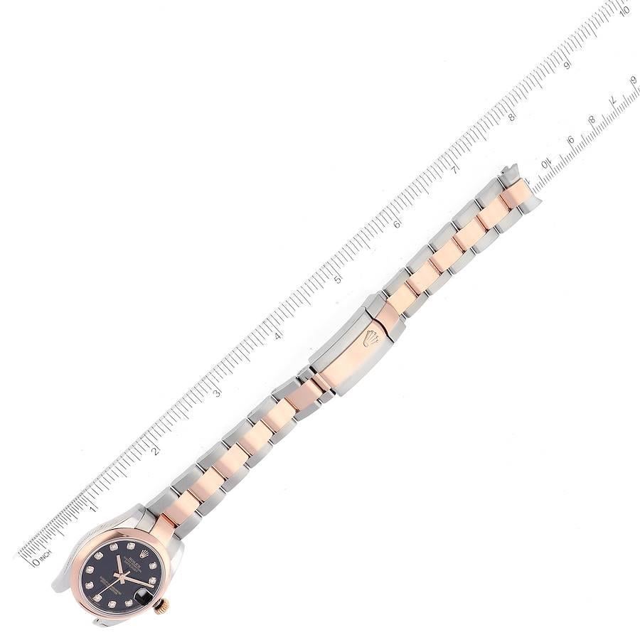 Rolex Datejust 31 Midsize Steel Rose Gold Black Diamond Dial Ladies Watch 178241 5