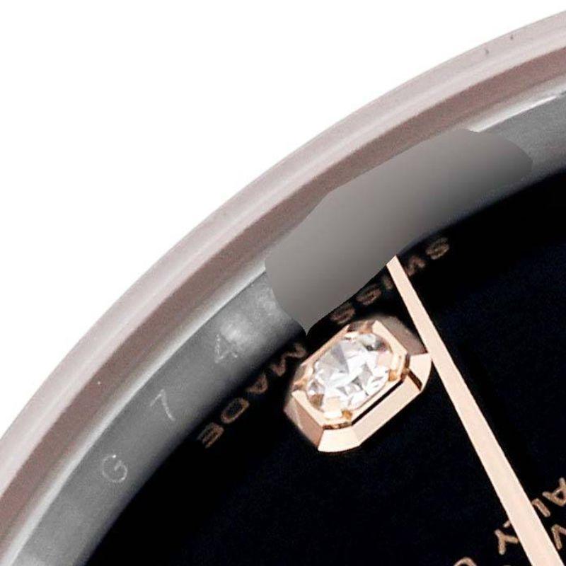 Rolex Datejust 31 Midsize Steel Rose Gold Black Diamond Dial Ladies Watch 178241 1