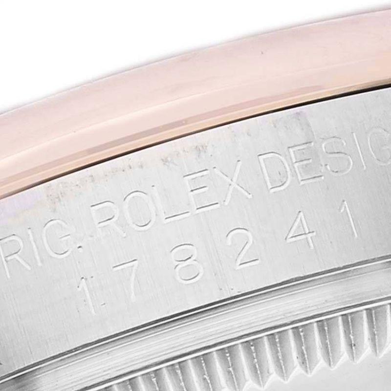 Rolex Datejust 31 Midsize Steel Rose Gold Black Diamond Dial Ladies Watch 178241 2