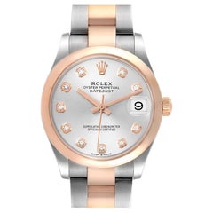 Rolex Datejust 31 Midsize Acciaio Oro Rosa Quadrante Diamante Orologio 278241