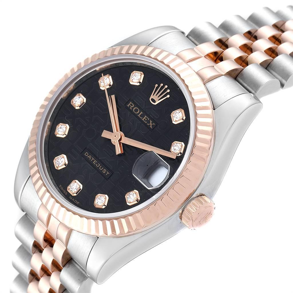 Rolex Datejust 31 Midsize Steel Rose Gold Diamond Ladies Watch 178271 For Sale 1