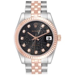 Rolex Datejust 31 Midsize Steel Rose Gold Diamond Ladies Watch 178271