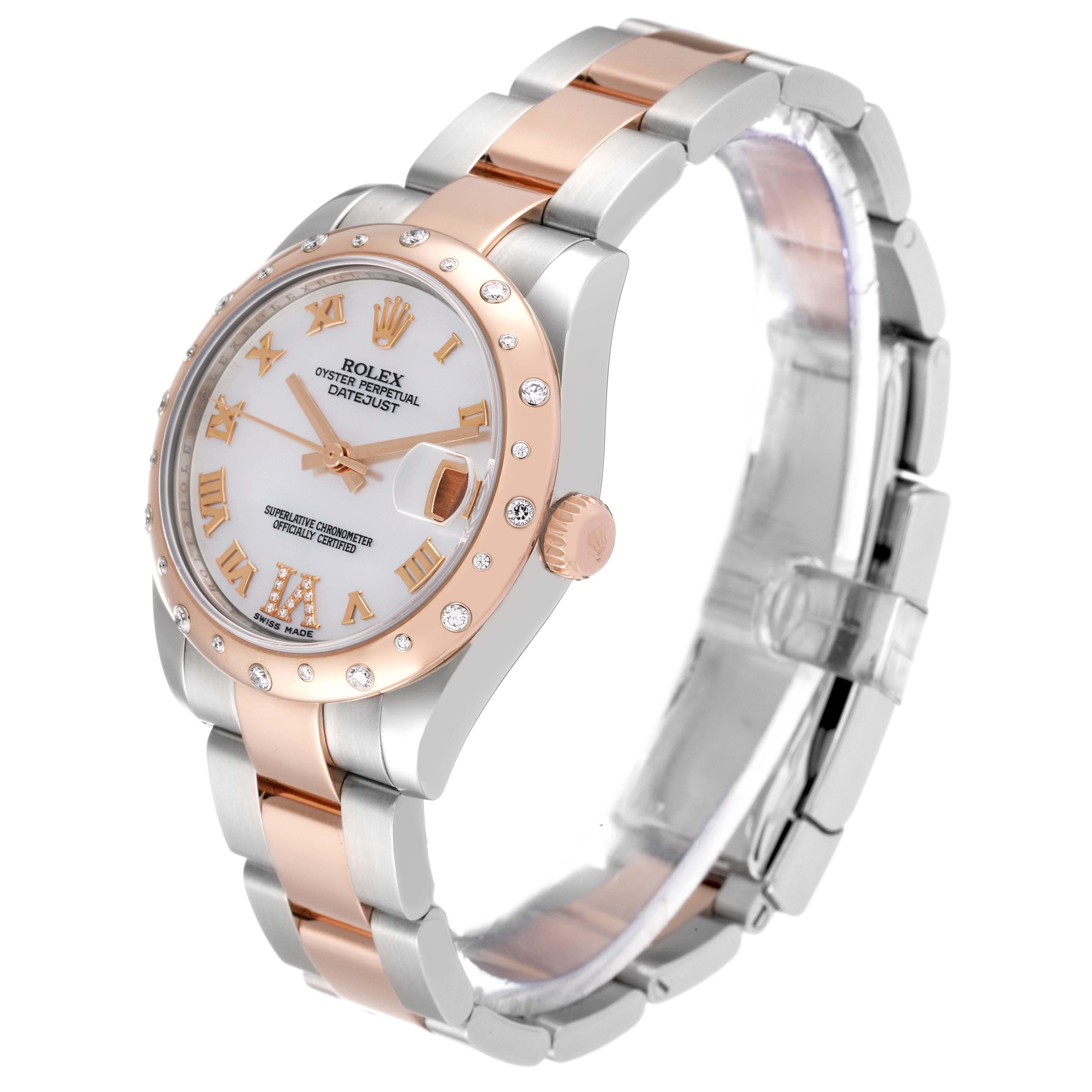 Women's Rolex Datejust 31 Midsize Steel Rose Gold Diamond Ladies Watch 178341
