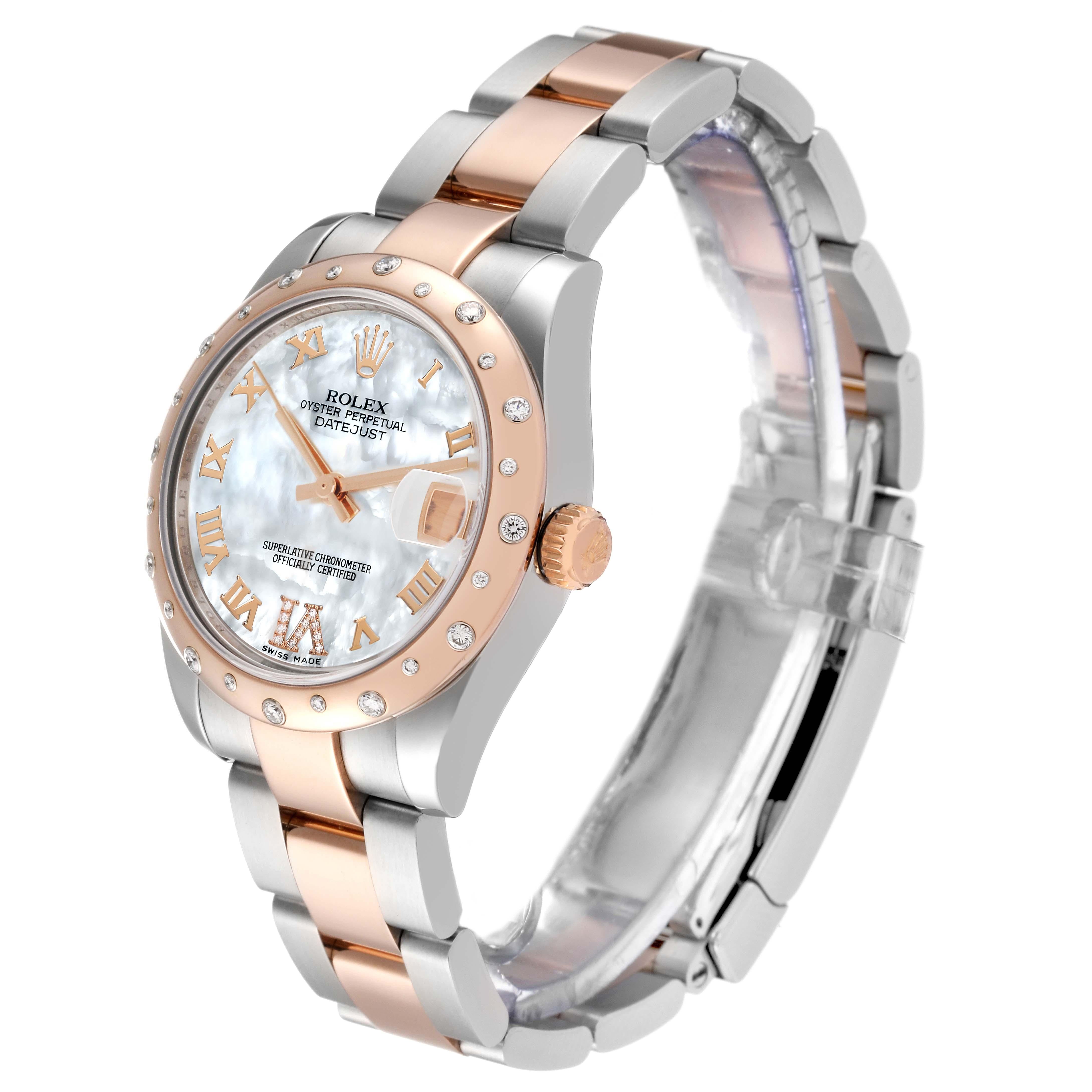 Women's Rolex Datejust 31 Midsize Steel Rose Gold Diamond Ladies Watch 178341 For Sale